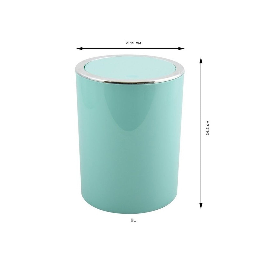 Cestino 6L in ABS modello Kamaka con coperchio basculante rimovibile - Verde Pastello