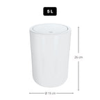 Cestino 5L con coperchio a dondolo modello Cocco - Bianco