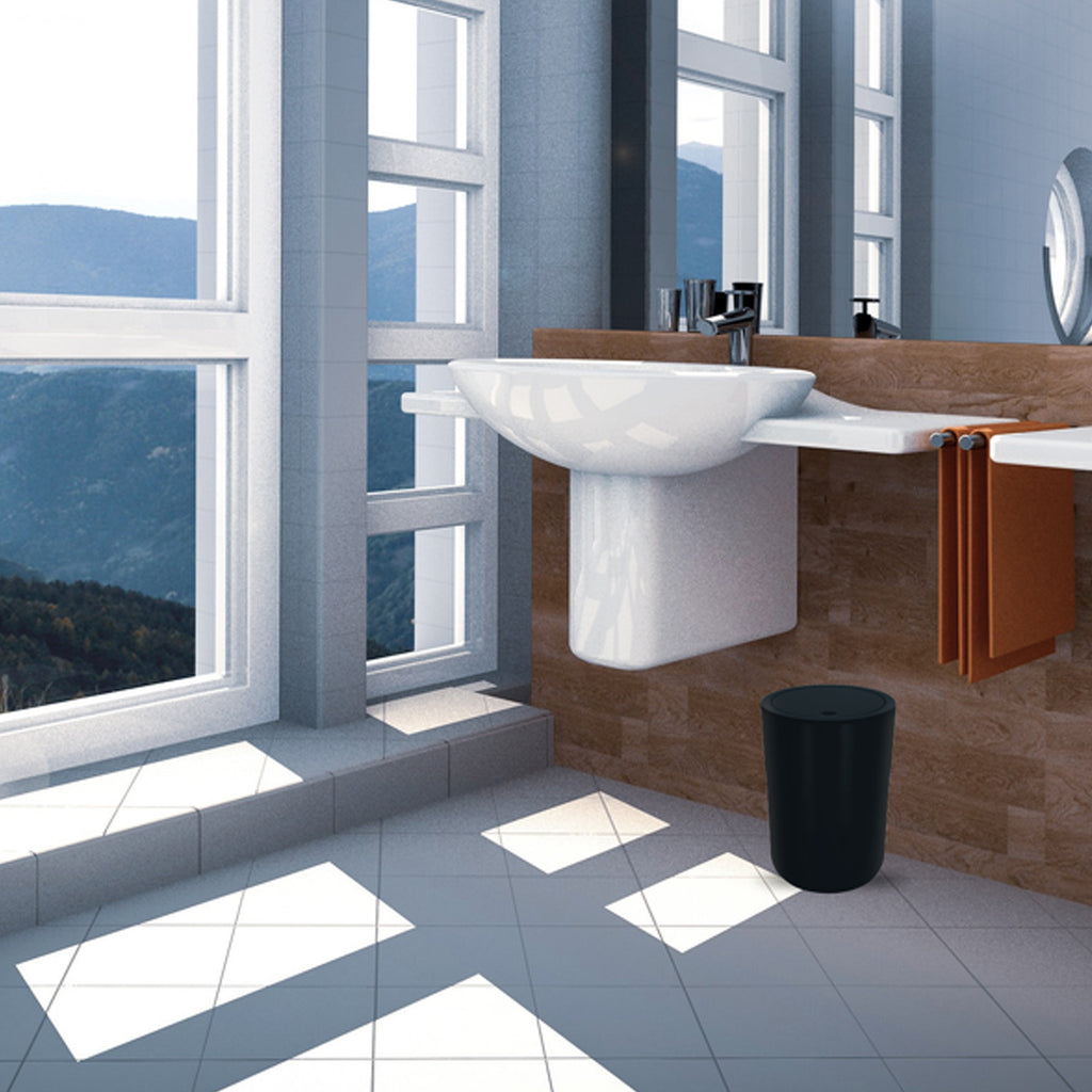 Cestino 5L con coperchio a dondolo modello Cocco - Nero