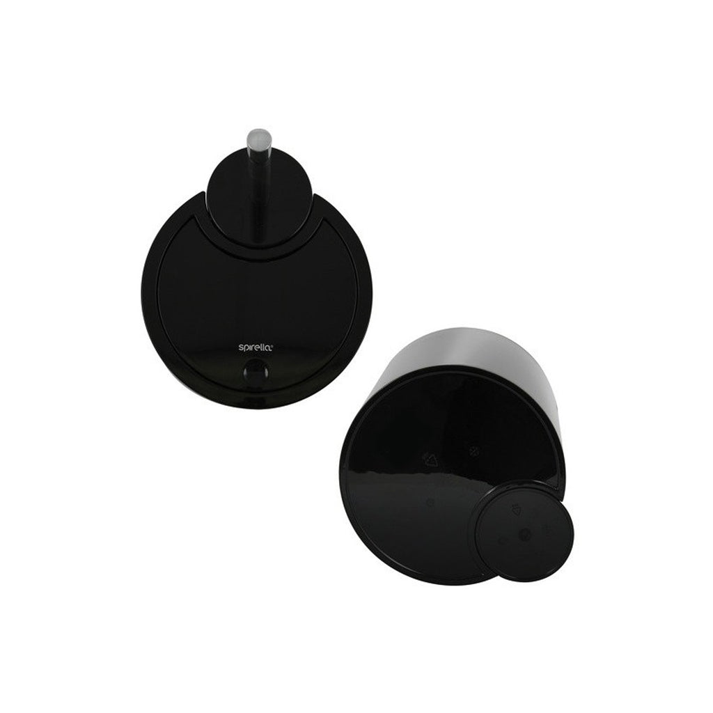 Cestino da 6L con coperchio ribaltabile e scopino modello Sun and Moon - Nero