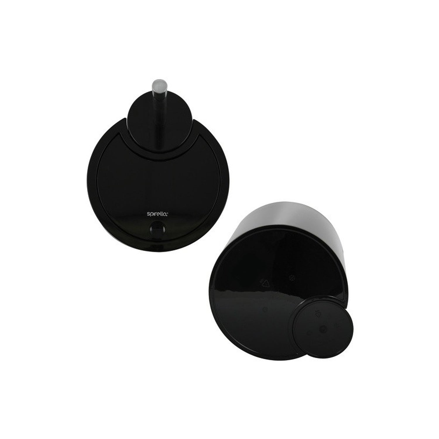 Cestino da 6L con coperchio ribaltabile e scopino modello Sun and Moon - Nero