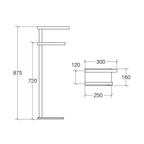 Piantana portasalviette squadrata doppio appoggio in acciaio inox lucido Lineabeta collezione Ranpin