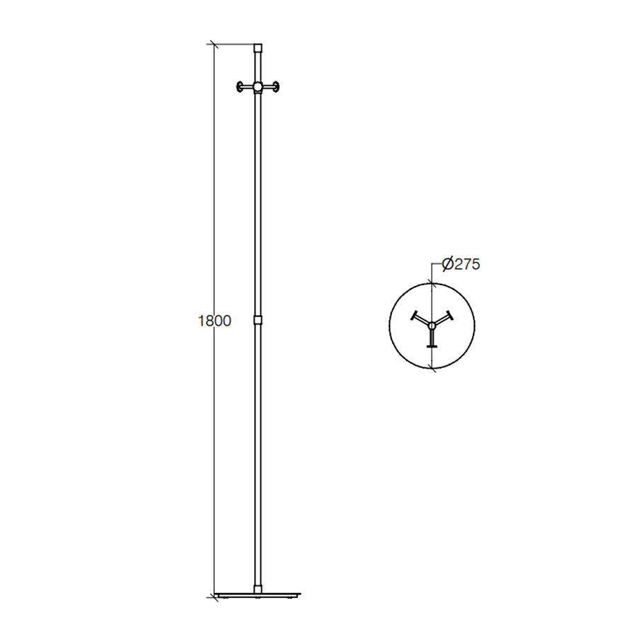 Piantana appendiabiti in ottone cromato con base tonda Lineabeta collezione Ranpin