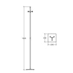 Piantana appendiabiti in ottone cromato con base quadrata Lineabeta collezione Ranpin