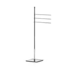 Piantana con tre barre porta asciugamani Lineabeta collezione Ranpin in ottone cromato Base Quadrata