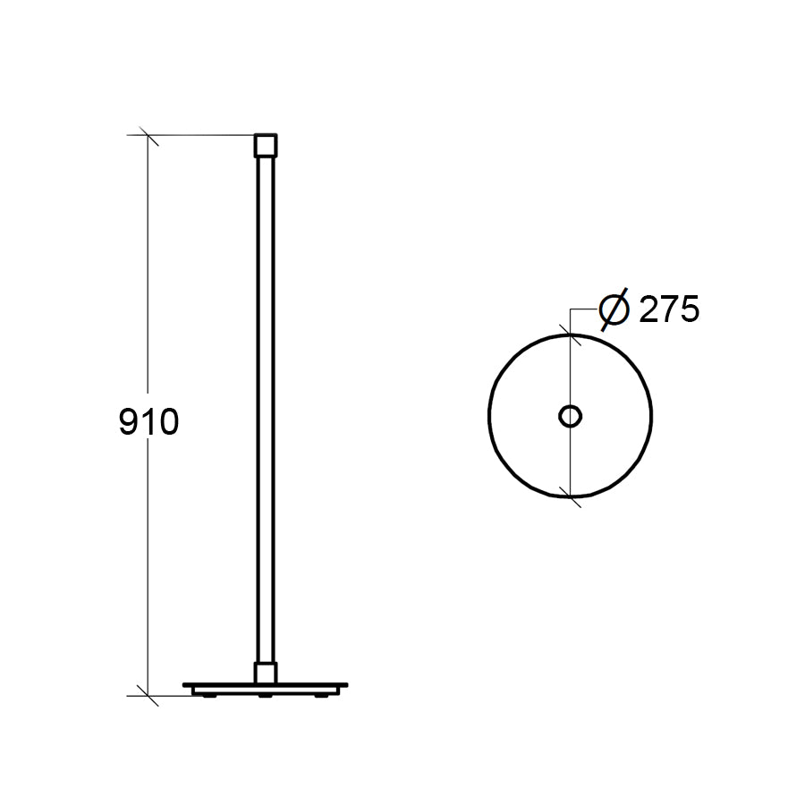 Piantana alta attrezzabile in ottone cromato con base tonda Lineabeta collezione Ranpin