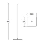 Piantana alta attrezzabile in ottone cromato con base quadrata Lineabeta collezione Ranpin