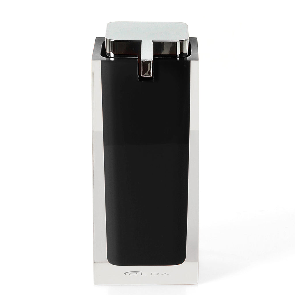 Dosasapone in resina con erogatore in metallo cromato Gedy serie Rainbow - Nero