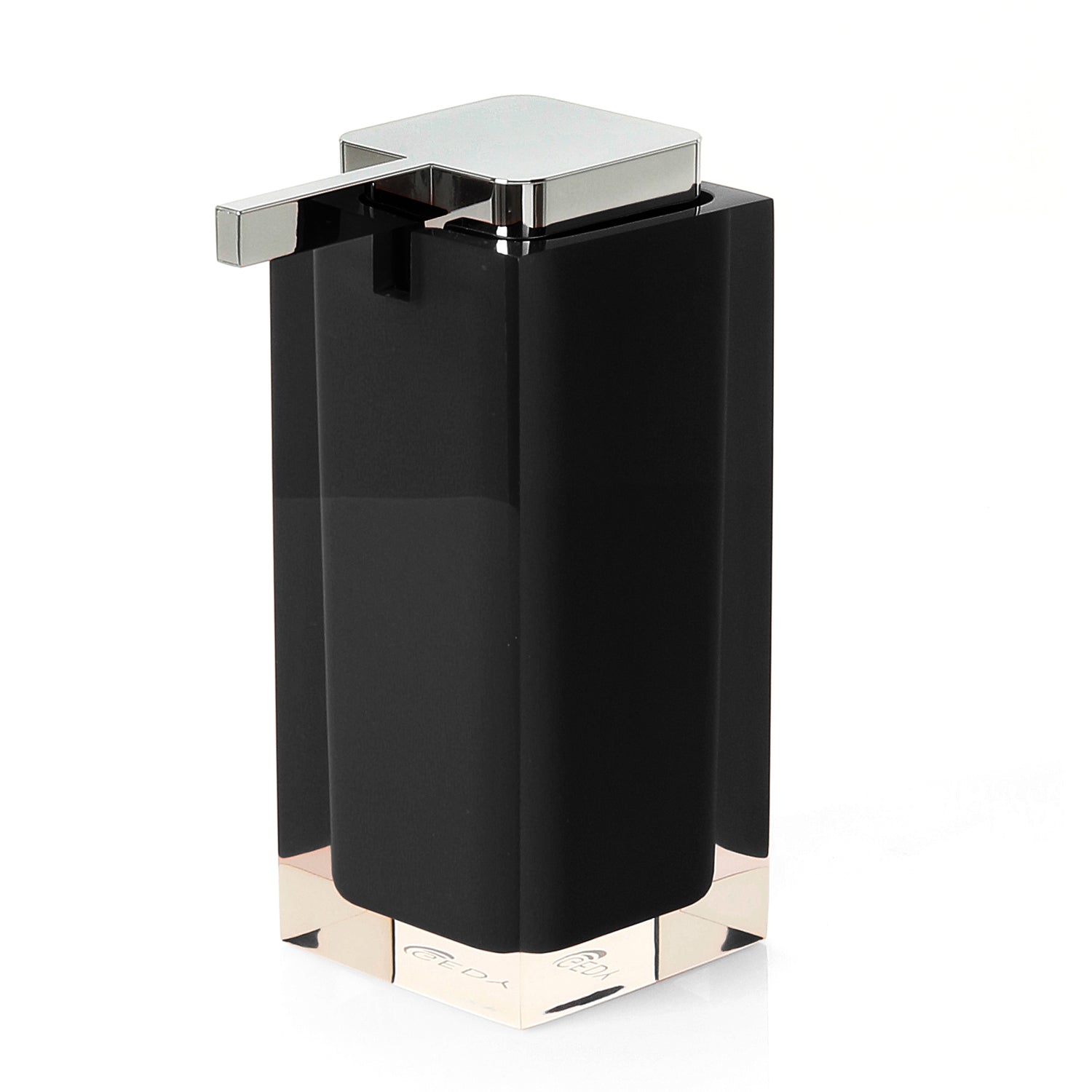 Dosasapone in resina con erogatore in metallo cromato Gedy serie Rainbow - Nero