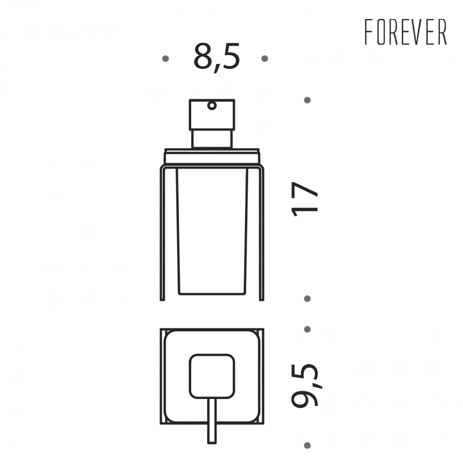 Spandisapone da appoggio cromato collezione Forever di Colombo Design