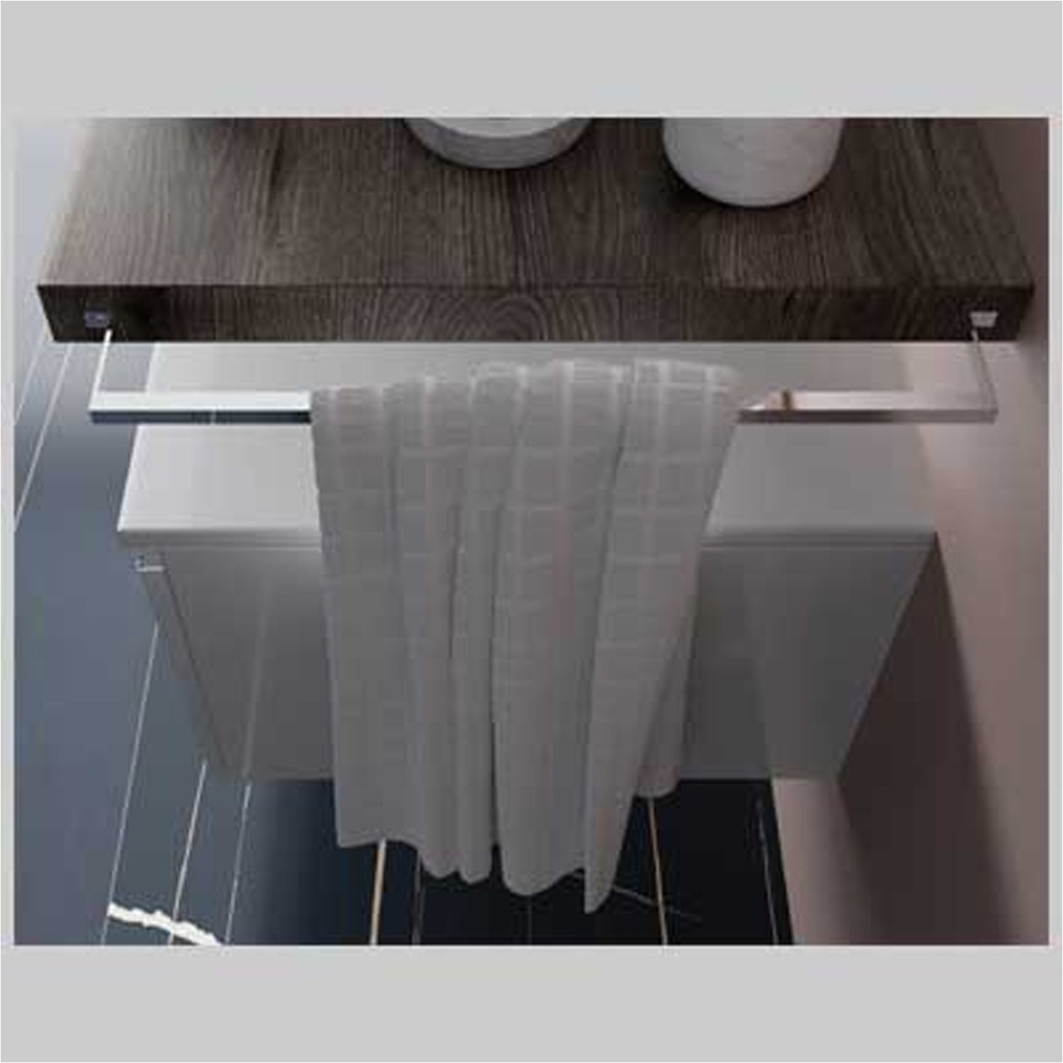 Porta asciugamani in metallo cromato L. 40 cm