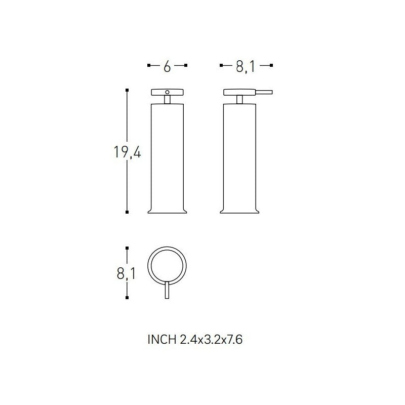 Dispenser sapone da appoggio in acciaio della collezione 'Geyser' by Cosmic - Bianco satinato