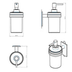 Dispenser sapone da incollo in vetro satinato della collezione 'Stick' by Cosmic - supporto in ottone verniciato bianco