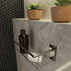 Griglia porta sapone doccia da incollo in ottone cromato della collezione 'Stick' by Cosmic