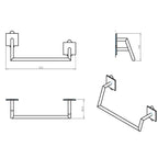 Porta asciugamani da incollo in ottone cromato della collezione 'Stick' by Cosmic - cm 25