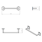 Porta asciugamani da incollo in ottone cromato della collezione 'Stick' by Cosmic - cm 30