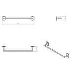 Porta asciugamani da incollo in ottone cromato della collezione 'Stick' by Cosmic - cm 45