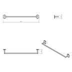 Porta asciugamani da incollo in ottone cromato della collezione 'Stick' by Cosmic - cm 60