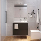 Porta asciugamani da appoggio in ottone verniciato della collezione 'Stick' by Cosmic - cm 28 - Nero