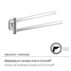 Portasalviette a snodo in Acciaio Inox Gedy serie Febo - Cromato