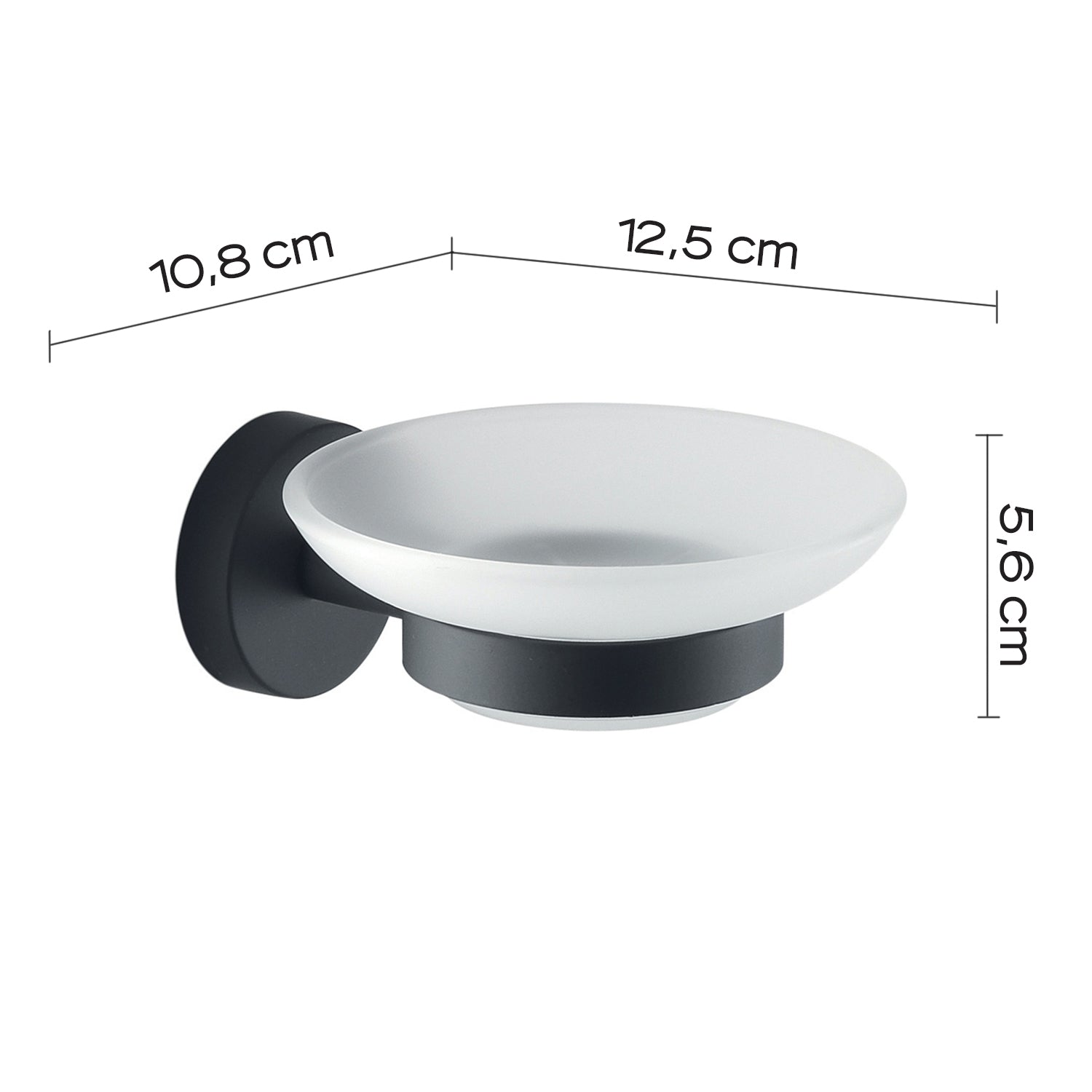 Portasapone a muro in Acciaio Inox Eros di Gedy - Nero Matt