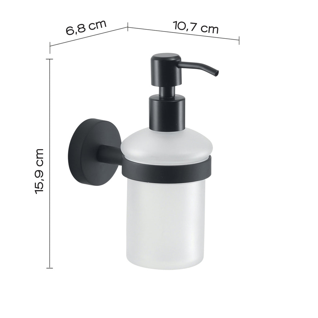 Dosasapone a muro in Acciaio Inox Eros di Gedy - Nero Matt