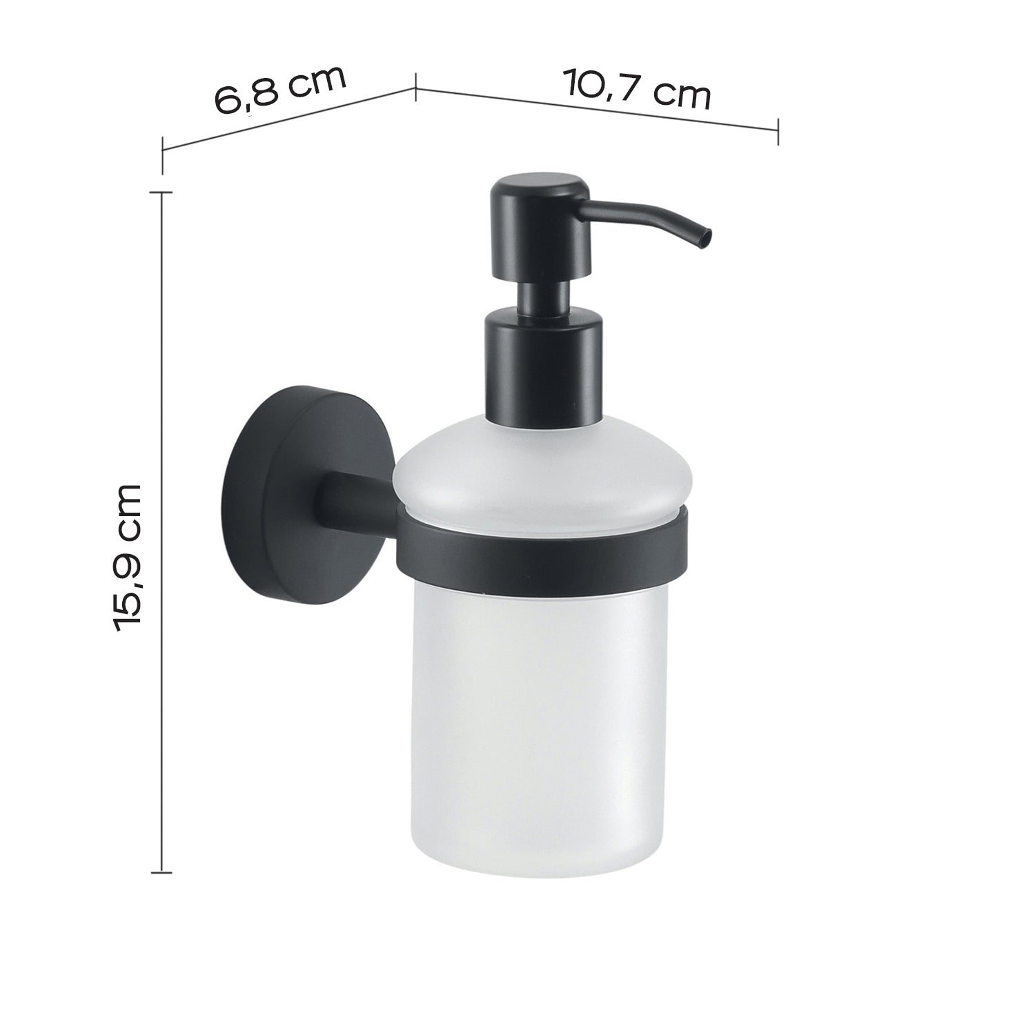 Dosasapone a muro in Acciaio Inox Eros di Gedy - Nero Matt