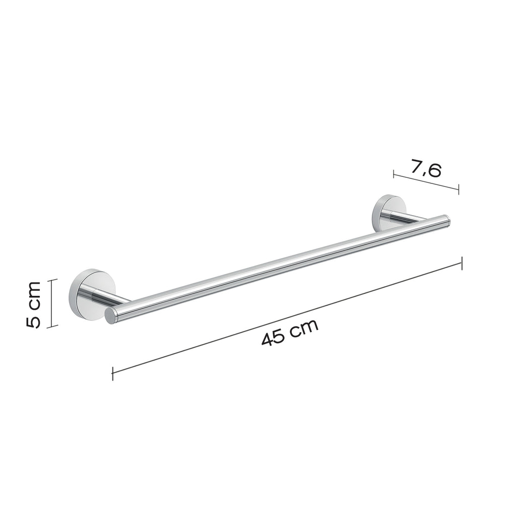 Portasalviette 45 cm a muro in Acciaio Inox Eros di Gedy - Cromato
