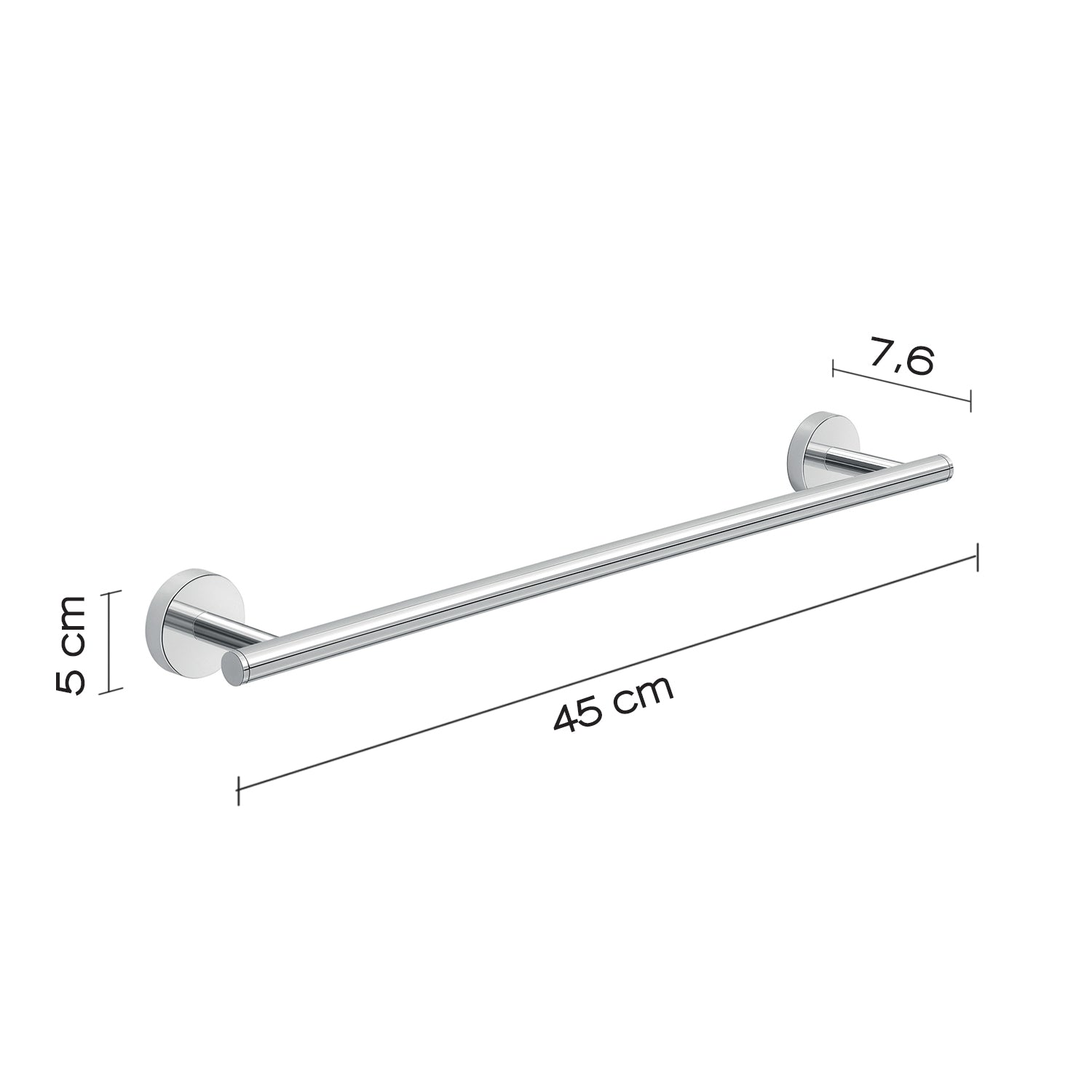 Portasalviette 45 cm a muro in Acciaio Inox Eros di Gedy - Cromato