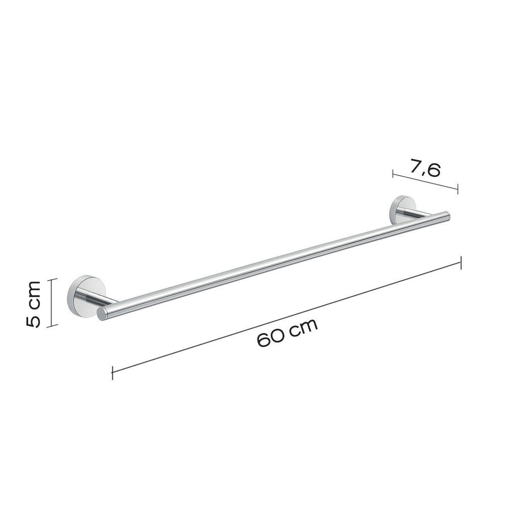 Portasalviette 60 cm a muro in Acciaio Inox Eros di Gedy - Cromato