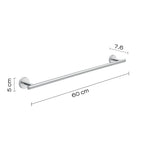 Portasalviette 60 cm a muro in Acciaio Inox Eros di Gedy - Cromato