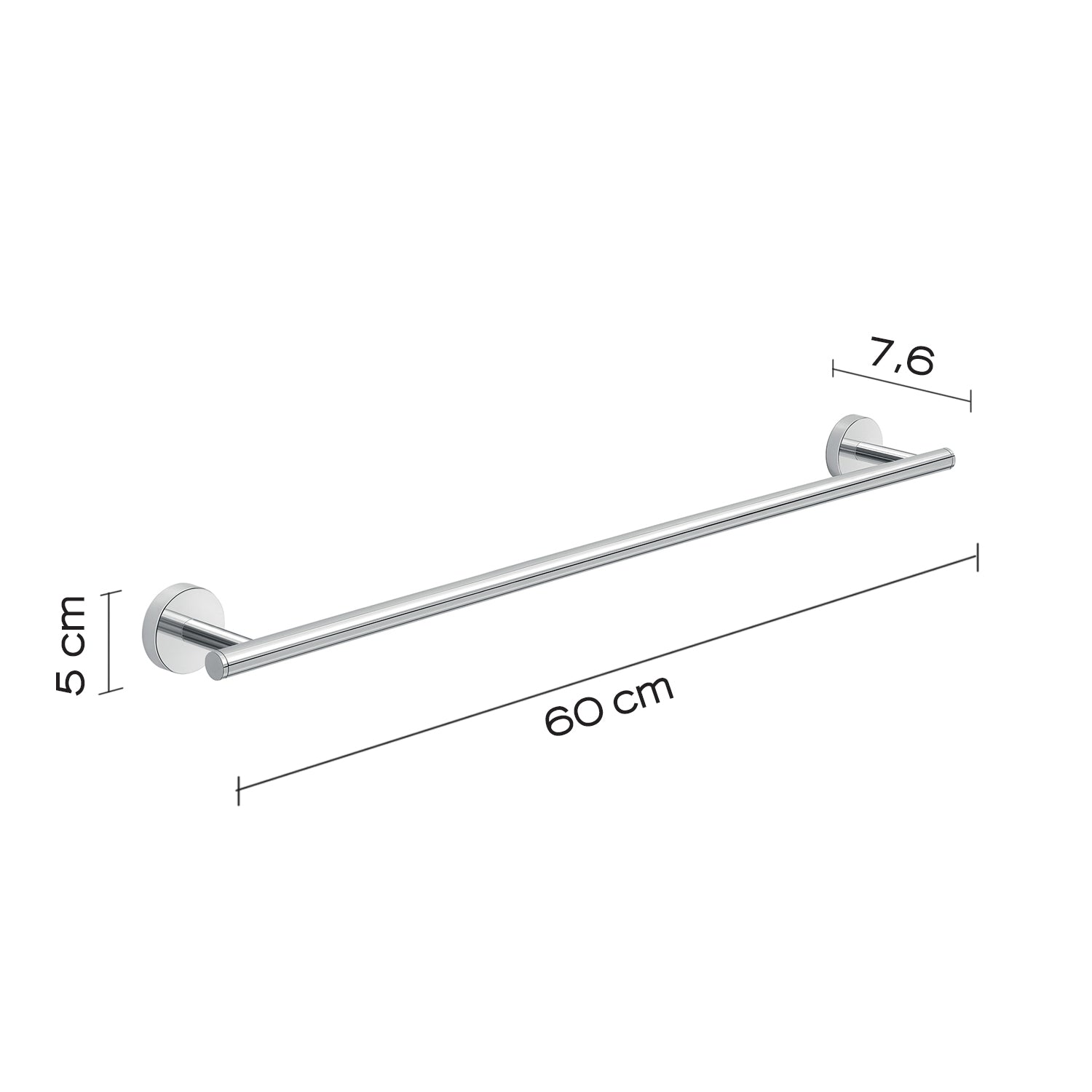 Portasalviette 60 cm a muro in Acciaio Inox Eros di Gedy - Cromato