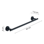 Portasalviette 45 cm a muro in Acciaio Inox Eros di Gedy - Nero Matt