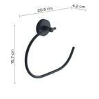 Portasalviette ad anello a muro in Acciaio Inox Eros di Gedy - Nero Matt