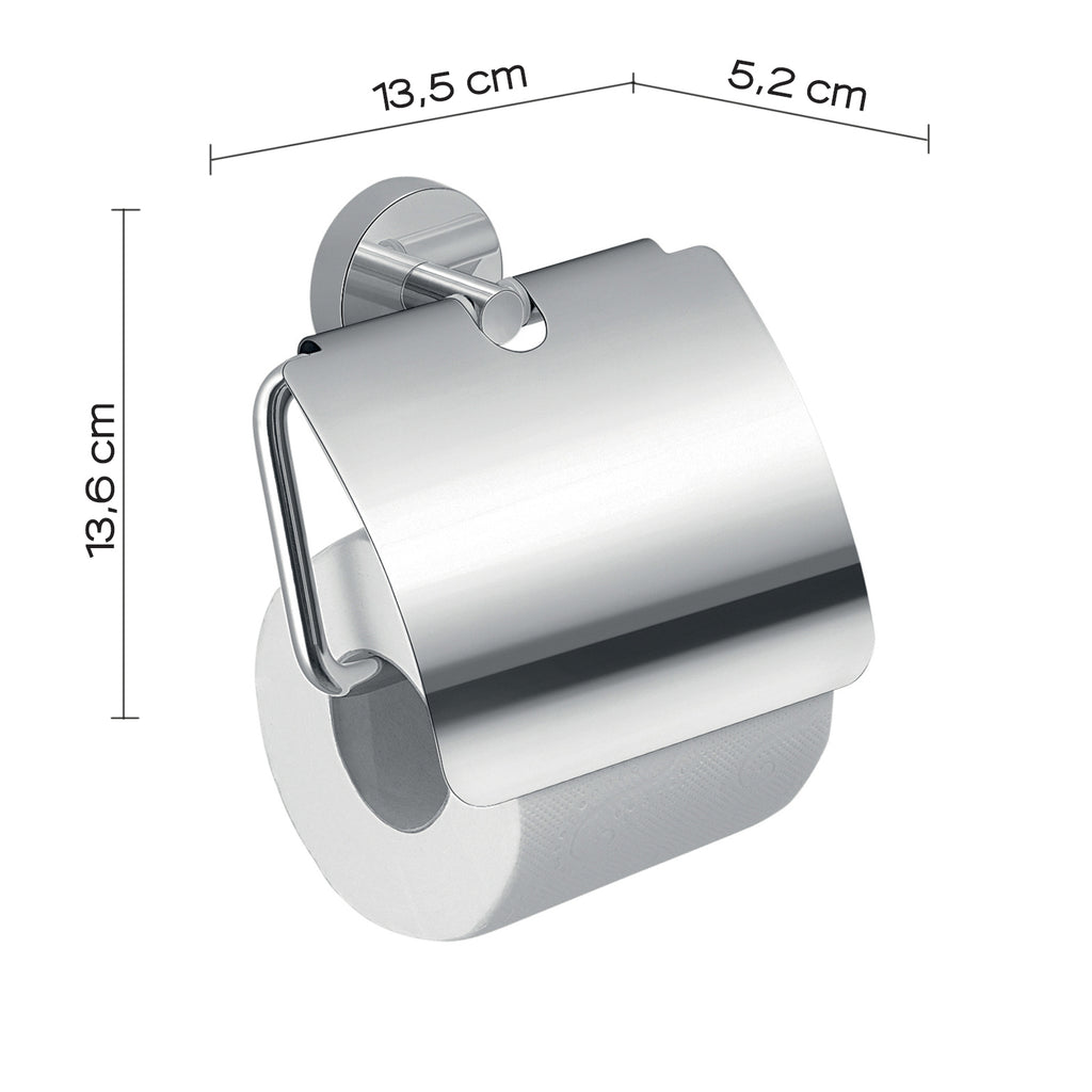 Portarotolo a muro coperto in Acciaio Inox Eros di Gedy - Cromato