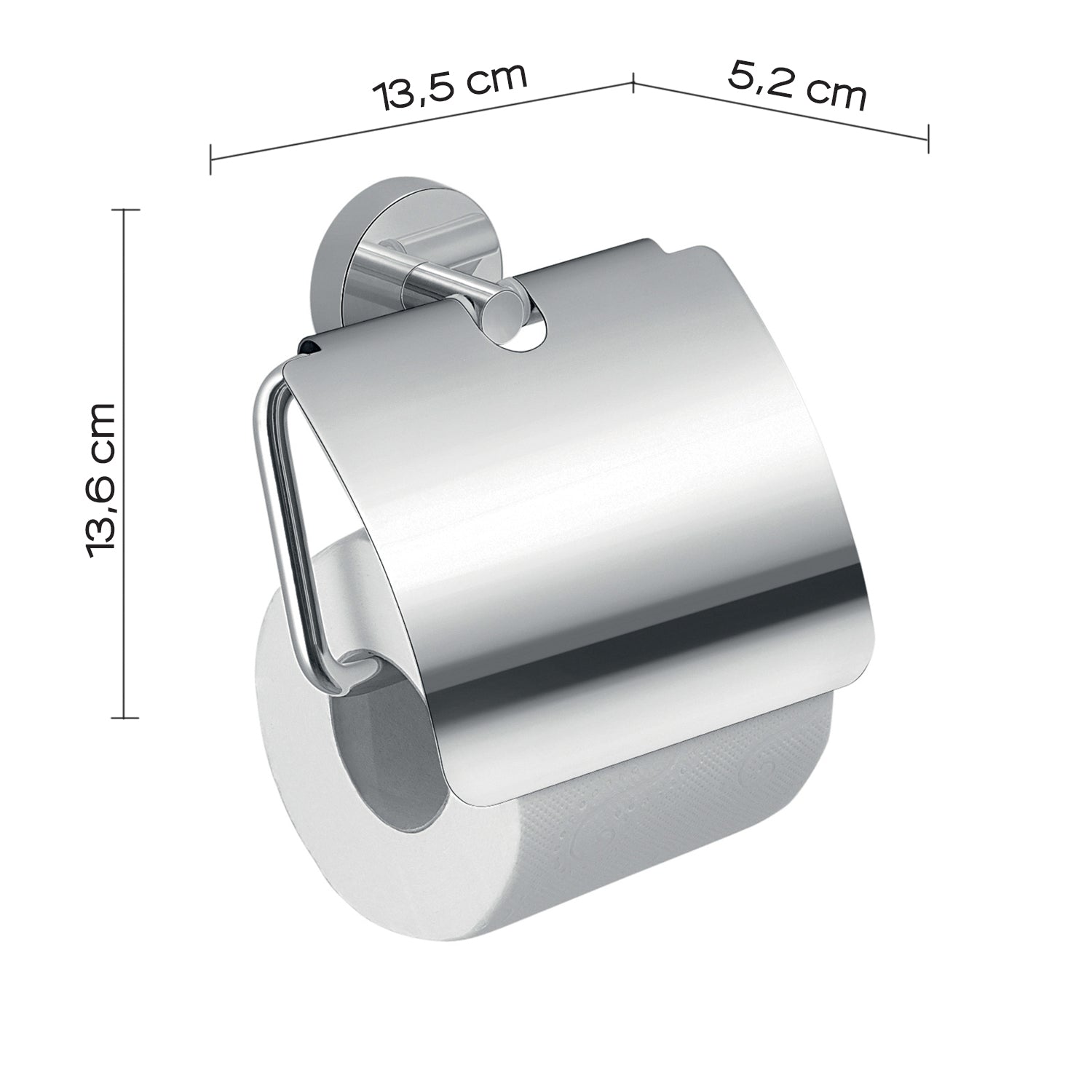 Portarotolo a muro coperto in Acciaio Inox Eros di Gedy - Cromato