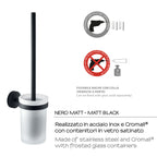 Scopino a muro in Acciaio Inox Eros di Gedy - Nero Matt