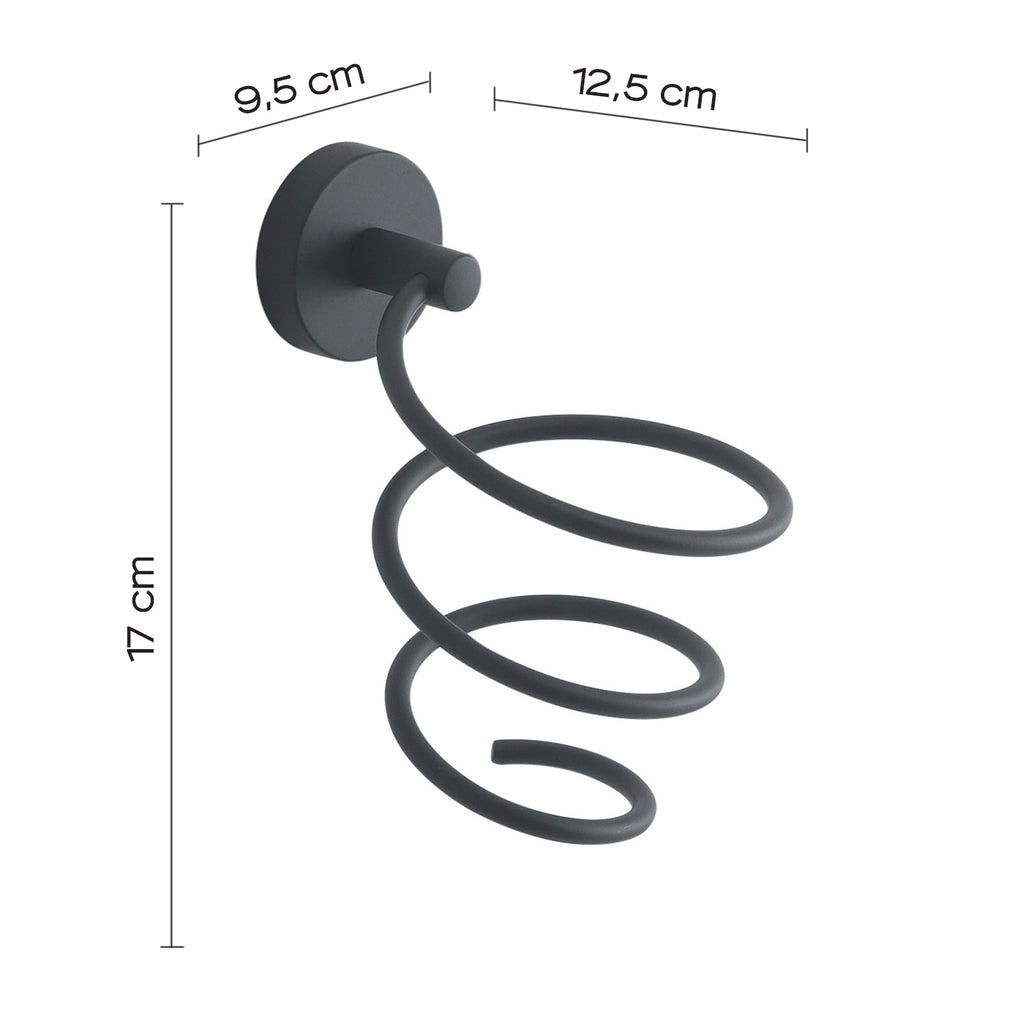 Porta Phon a muro in Acciaio Inox Eros di Gedy - Nero Matt