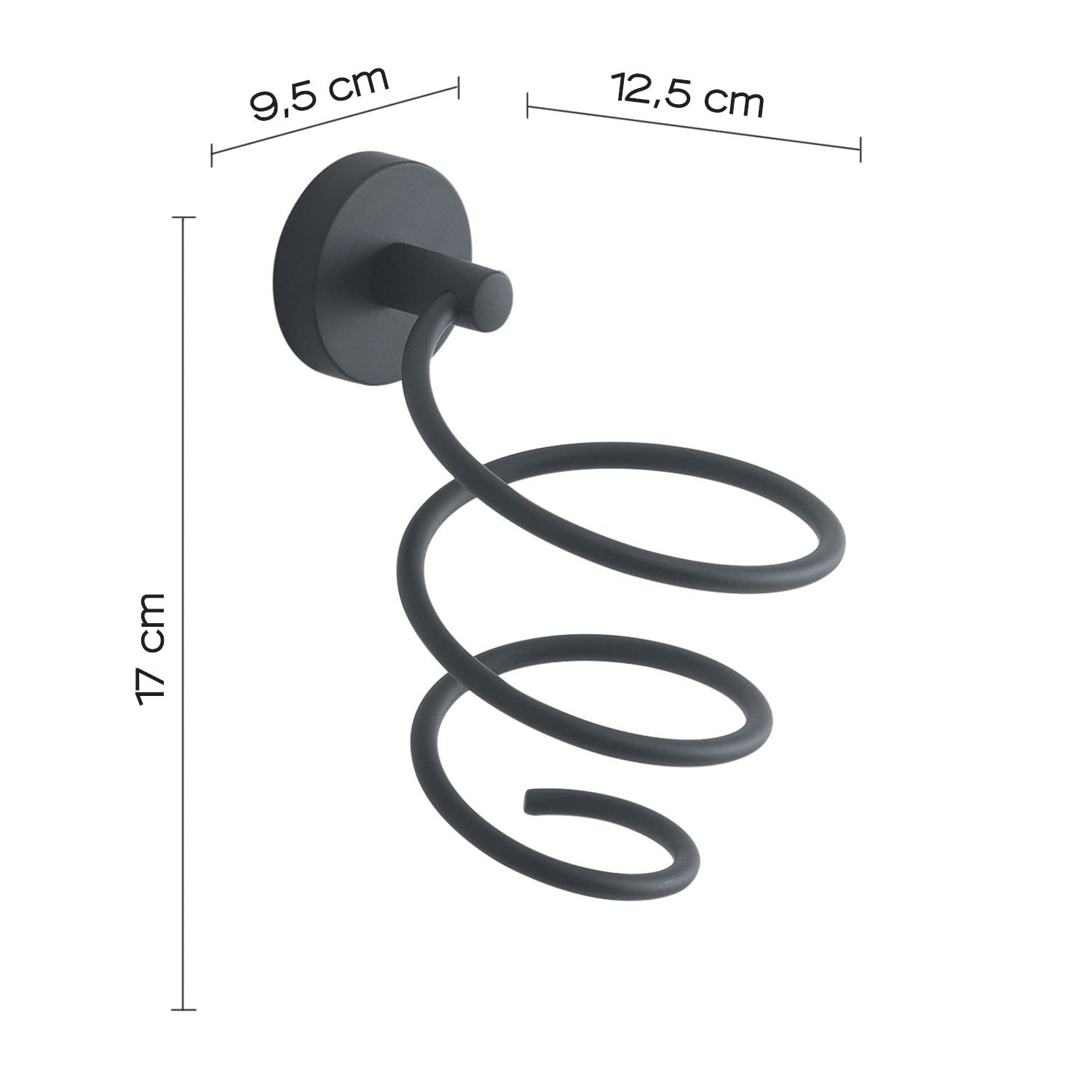 Porta Phon a muro in Acciaio Inox Eros di Gedy - Nero Matt