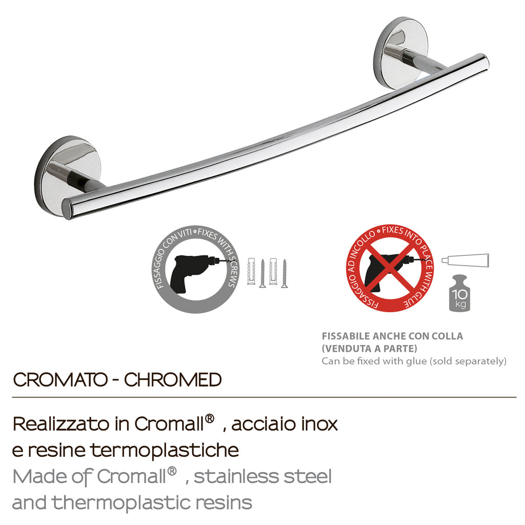 Portasalviette 45 cm a muro Vermont Pro di Gedy - Cromato