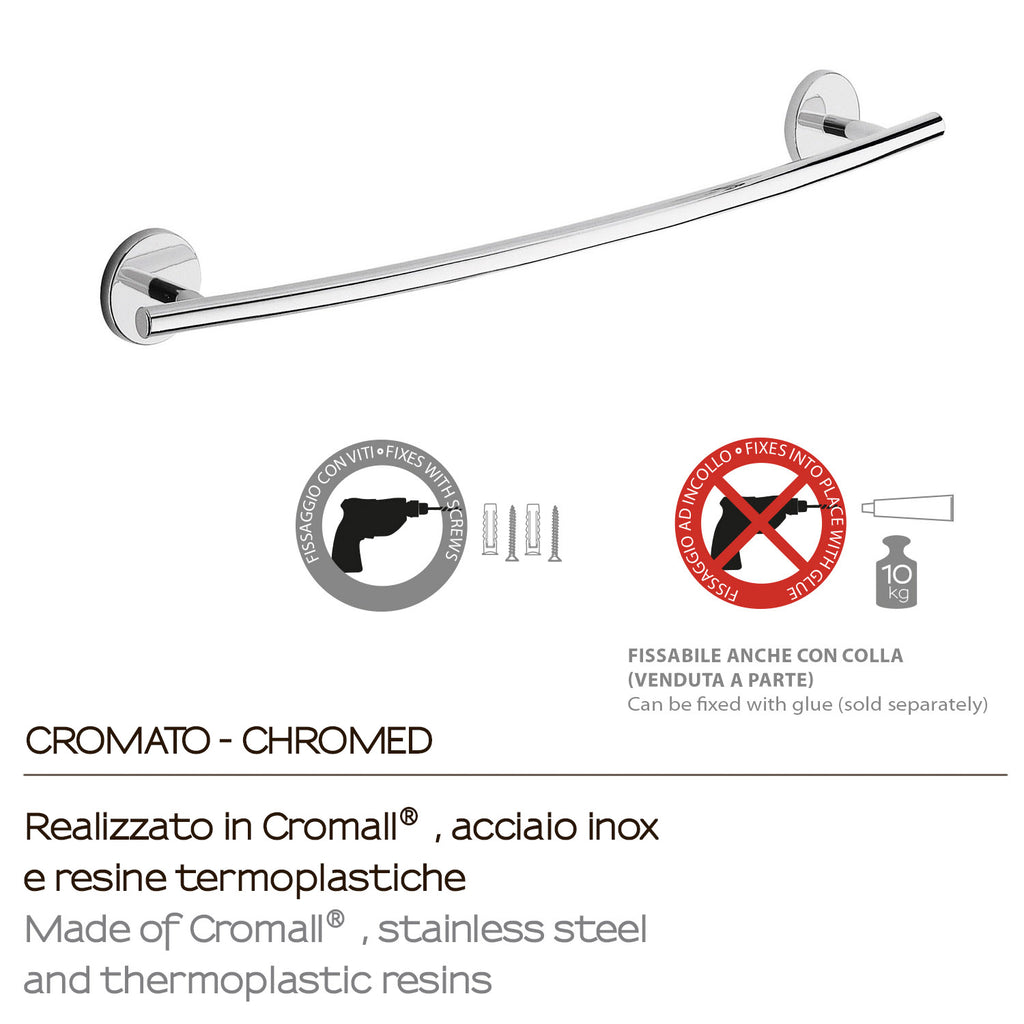Portasalviette 60 cm a muro Vermont Pro di Gedy - Cromato