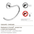 Portasalviette ad anello a muro Vermont Pro di Gedy - Cromato