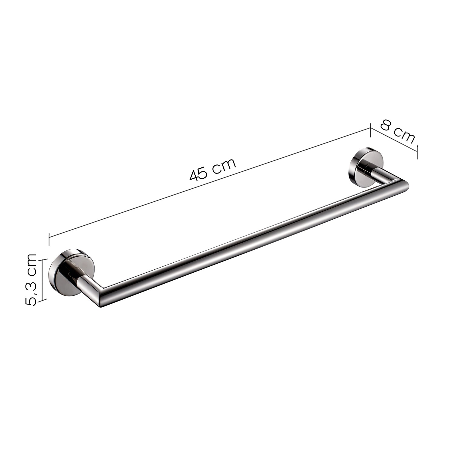 Portasalviette 45 cm in Acciaio Inox AISI 304 Gedy serie Project - Lucido