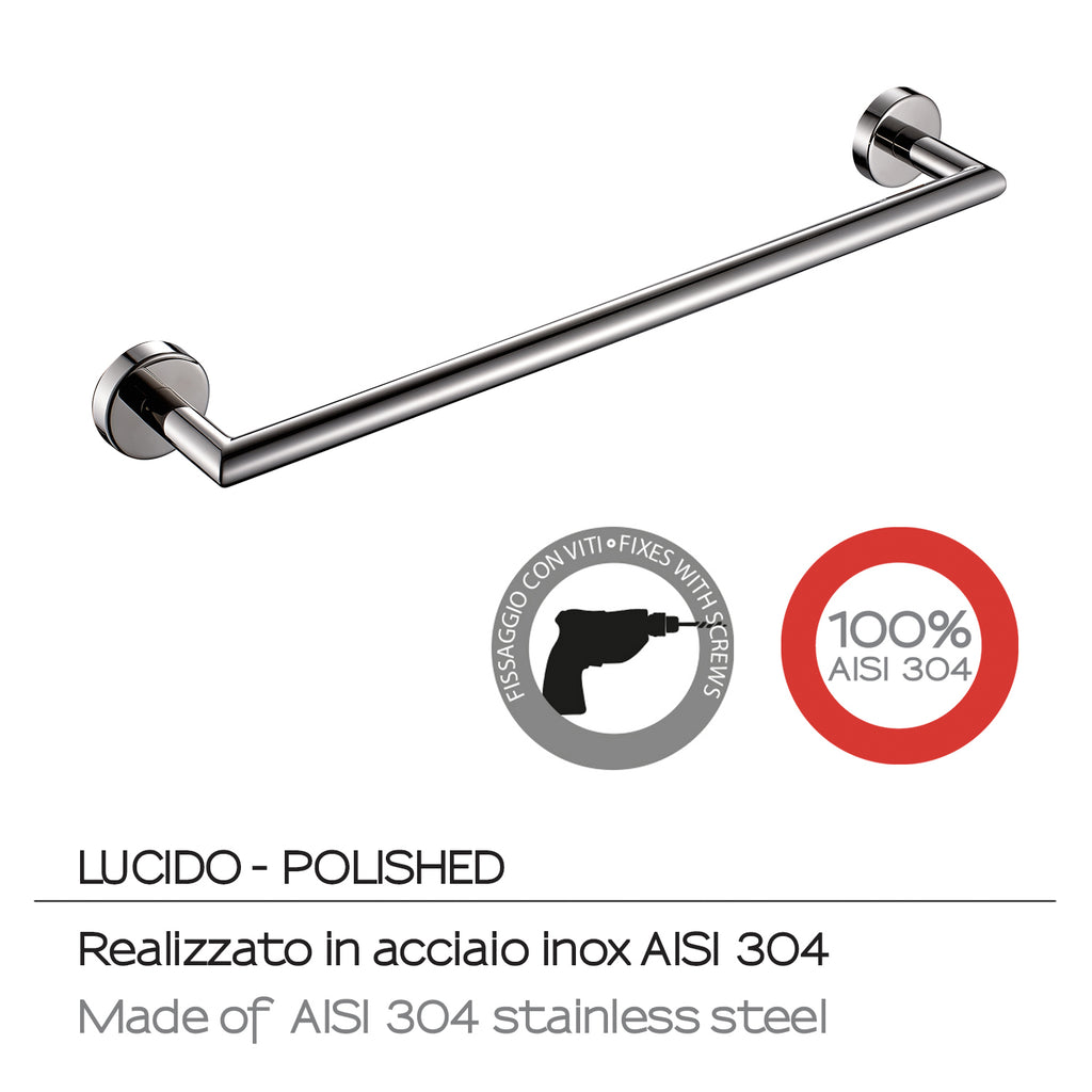 Portasalviette 45 cm in Acciaio Inox AISI 304 Gedy serie Project - Lucido