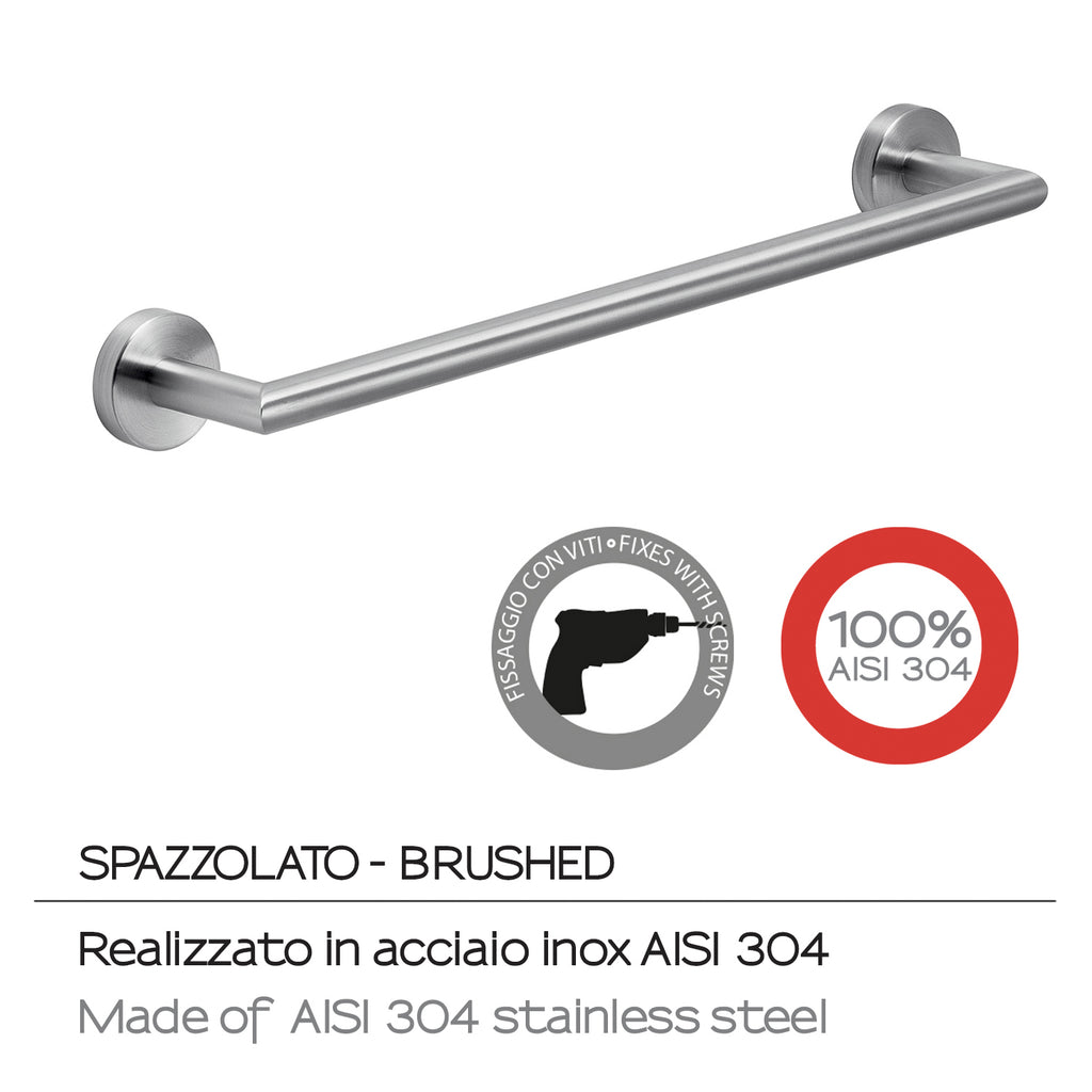 Portasalviette 45 cm in Acciaio Inox AISI 304 Gedy serie Project - Spazzolato