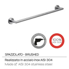 Portasalviette 60 cm in Acciaio Inox AISI 304 Gedy serie Project - Spazzolato
