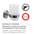 Portaspazzolini in Acciaio Inox AISI 304 Gedy serie Project - Spazzolato