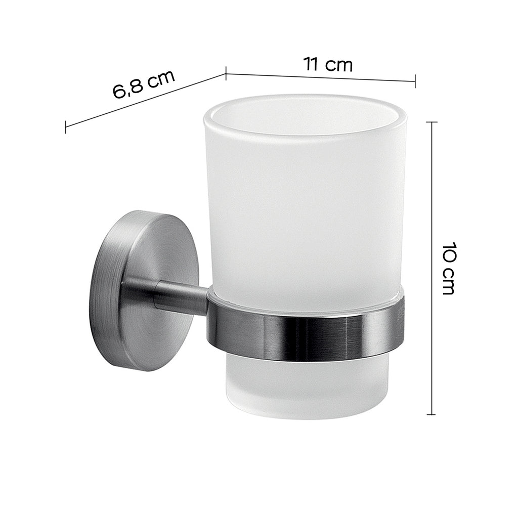 Portaspazzolini in Acciaio Inox AISI 304 Gedy serie Project - Spazzolato