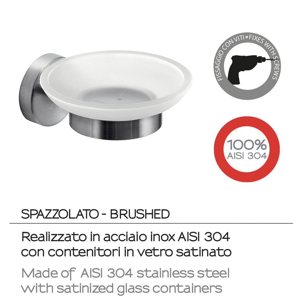 Portasapone in Acciaio Inox AISI 304 Gedy serie Project - Spazzolato