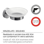Portasapone in Acciaio Inox AISI 304 Gedy serie Project - Spazzolato
